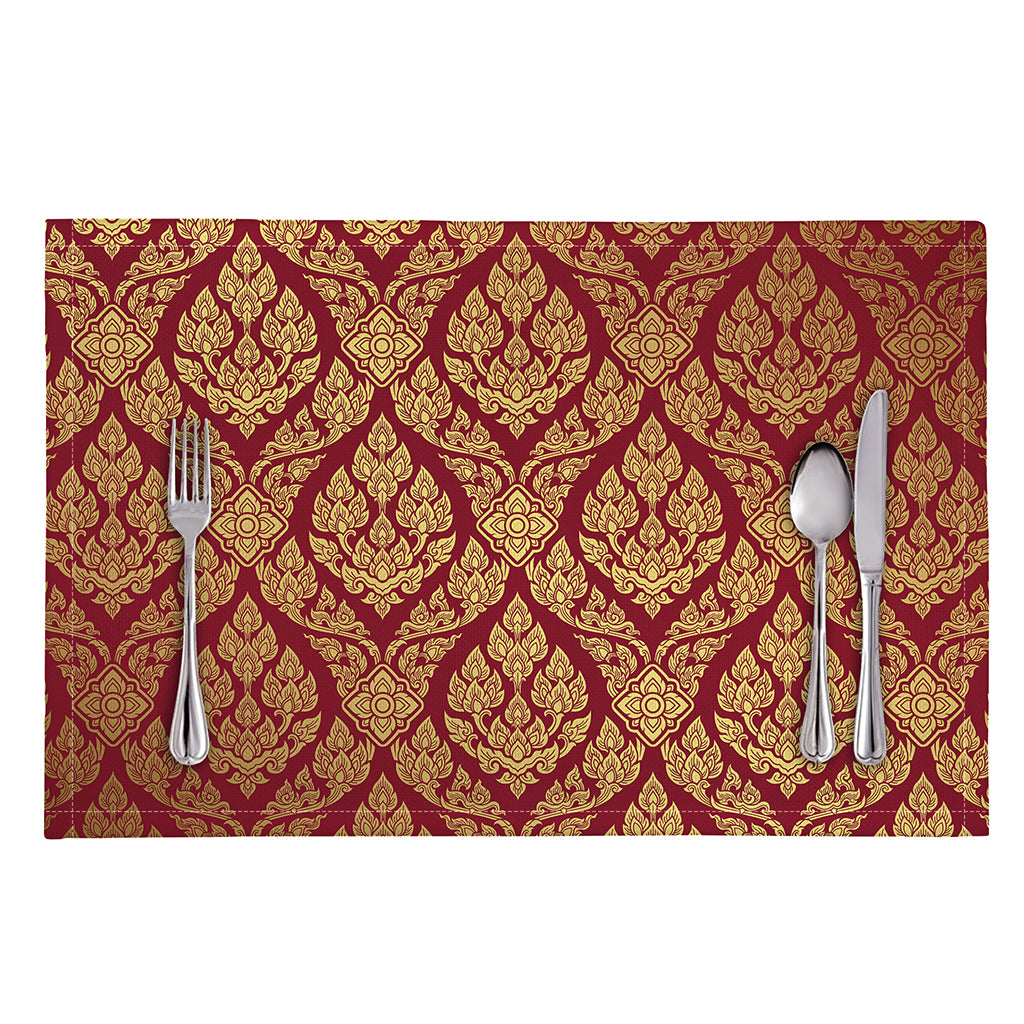 Gold And Red Thai Pattern Print Placemat