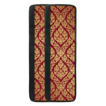 Gold And Red Thai Pattern Print Refrigerator Handle Covers