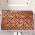 Gold And Red Thai Pattern Print Rubber Doormat