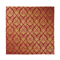 Gold And Red Thai Pattern Print Silk Bandana