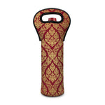 Gold And Red Thai Pattern Print Single Neoprene Wine Tote