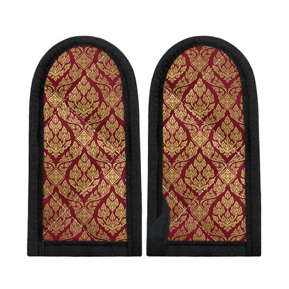 Gold And Red Thai Pattern Print Skillet Handle Cover