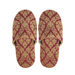 Gold And Red Thai Pattern Print Slippers