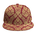Gold And Red Thai Pattern Print Snapback Cap