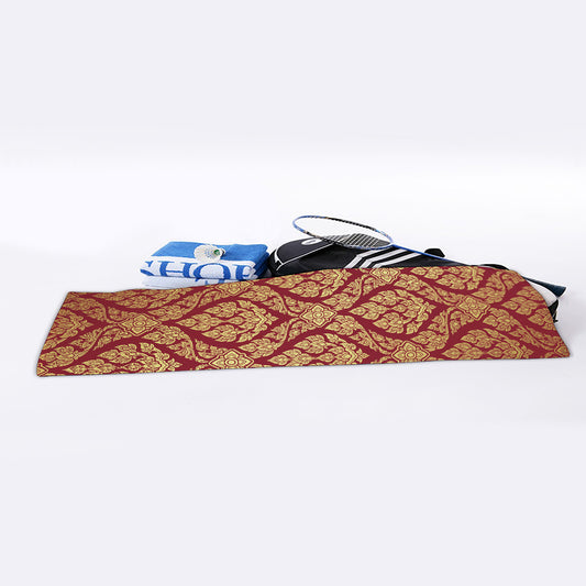 Gold And Red Thai Pattern Print Sports Towel