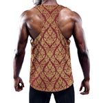 Gold And Red Thai Pattern Print Training Tank Top