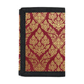 Gold And Red Thai Pattern Print Trifold Wallet