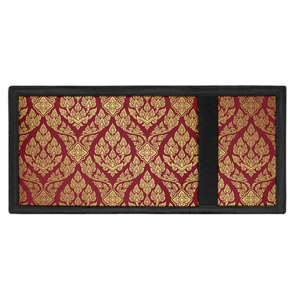 Gold And Red Thai Pattern Print Trifold Wallet