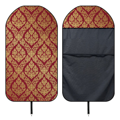Gold And Red Thai Pattern Print Waterproof Car Seat Cover