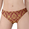 Gold And Red Thai Pattern Print Women's Panties