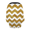 Gold And White Chevron Pattern Print Baby Seat Cover