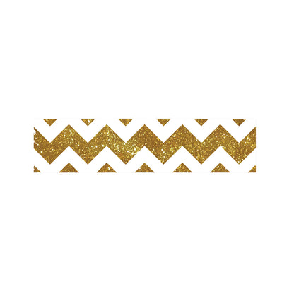 Gold And White Chevron Pattern Print Bed Runner