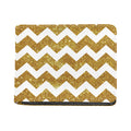 Gold And White Chevron Pattern Print Bifold Wallet