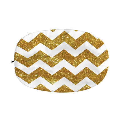 Gold And White Chevron Pattern Print Car Side Mirror Covers