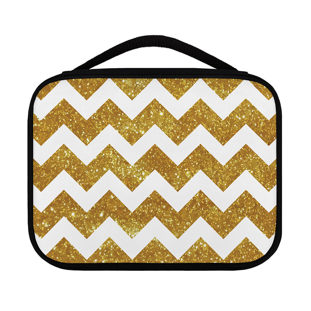 Gold And White Chevron Pattern Print Classic Bible Case