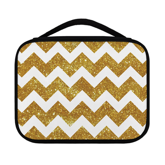 Gold And White Chevron Pattern Print Classic Bible Case