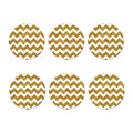 Gold And White Chevron Pattern Print Coaster Set
