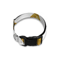 Gold And White Chevron Pattern Print Dog Collar