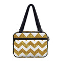 Gold And White Chevron Pattern Print Double Strap Bible Bag