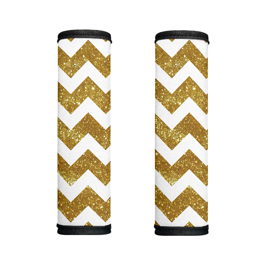 Gold And White Chevron Pattern Print Handle Covers