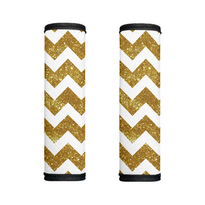 Gold And White Chevron Pattern Print Handle Covers
