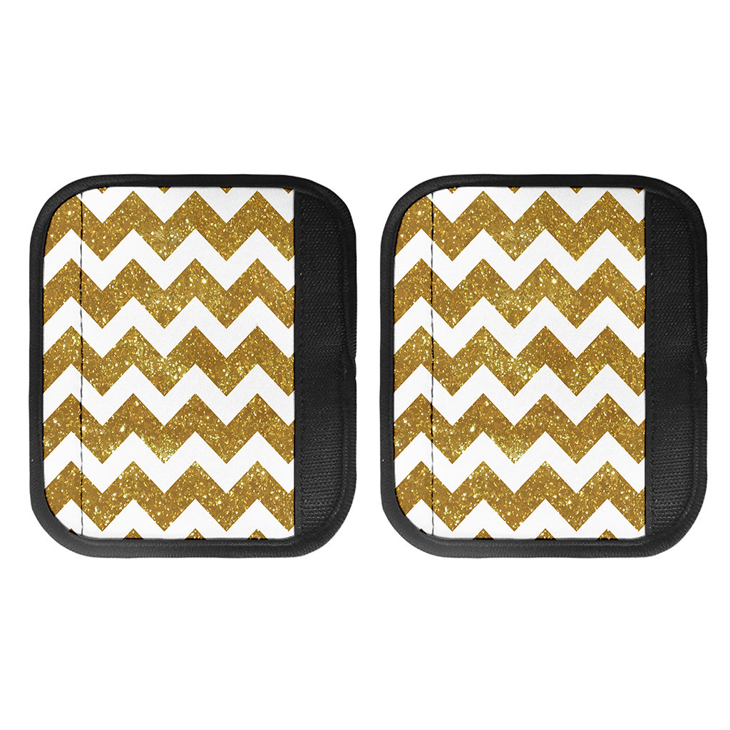 Gold And White Chevron Pattern Print Handle Covers
