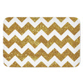 Gold And White Chevron Pattern Print Indoor Door Mat