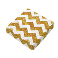 Gold And White Chevron Pattern Print Outdoor Seat Cushion Cover
