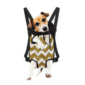 Gold And White Chevron Pattern Print Pet Carrier Backpack