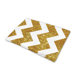 Gold And White Chevron Pattern Print Pet Cooling Mat Cover