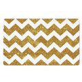 Gold And White Chevron Pattern Print Polyester Doormat