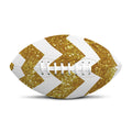 Gold And White Chevron Pattern Print Rugby Ball