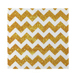 Gold And White Chevron Pattern Print Silk Bandana