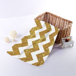 Gold And White Chevron Pattern Print Towel