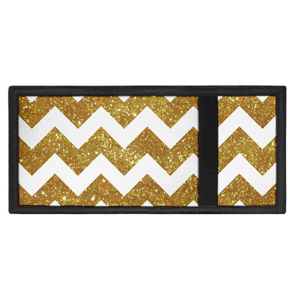 Gold And White Chevron Pattern Print Trifold Wallet