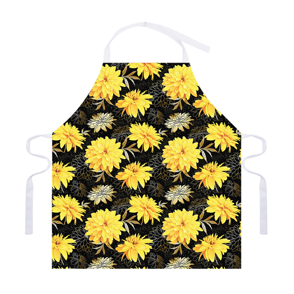Gold And Yellow Floral Print Adjustable Apron