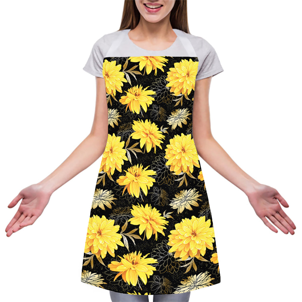 Gold And Yellow Floral Print Adjustable Apron