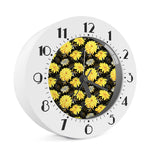 Gold And Yellow Floral Print Alarm Clock