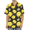 Gold And Yellow Floral Print Aloha Shirt