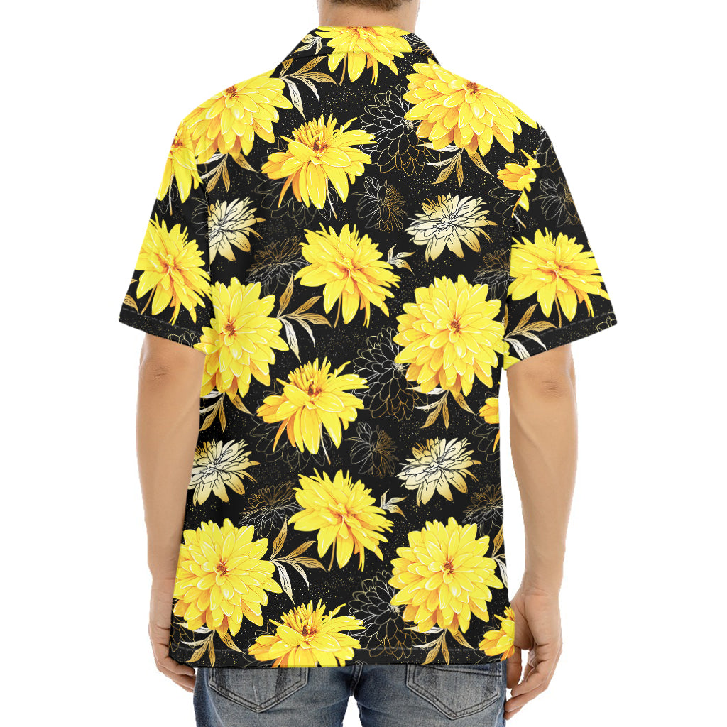 Gold And Yellow Floral Print Aloha Shirt