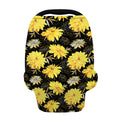 Gold And Yellow Floral Print Baby Seat Cover