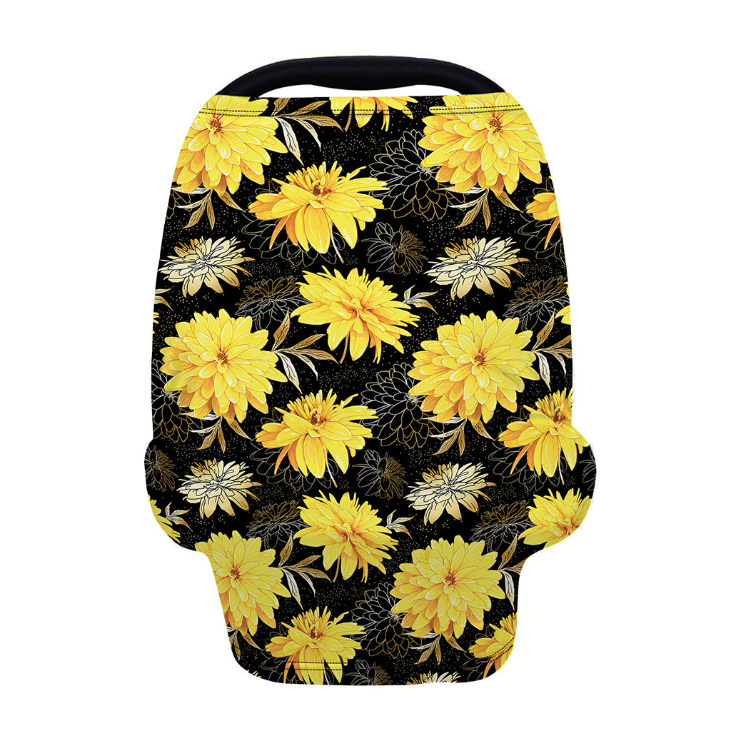 Gold And Yellow Floral Print Baby Seat Cover