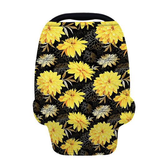 Gold And Yellow Floral Print Baby Seat Cover