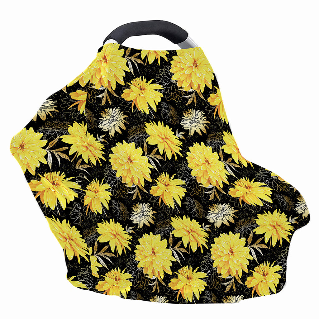 Gold And Yellow Floral Print Baby Seat Cover