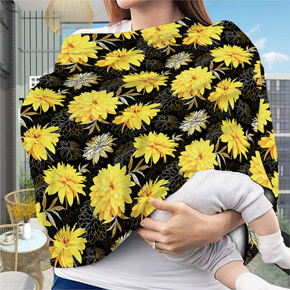 Gold And Yellow Floral Print Baby Seat Cover