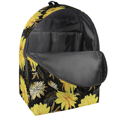 Gold And Yellow Floral Print Backpack