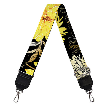 Gold And Yellow Floral Print Bag Strap