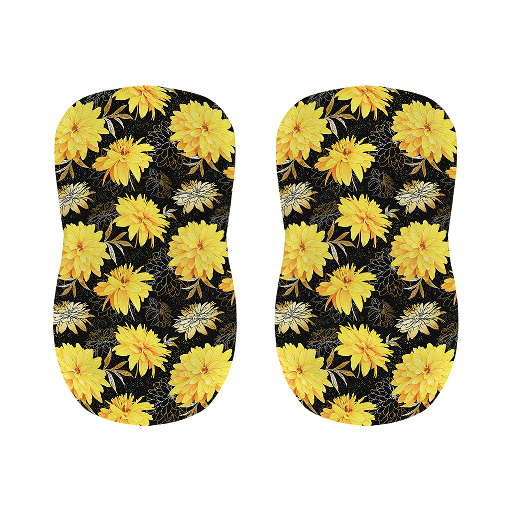 Gold And Yellow Floral Print Bar Stool Covers