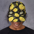 Gold And Yellow Floral Print Baseball Cap