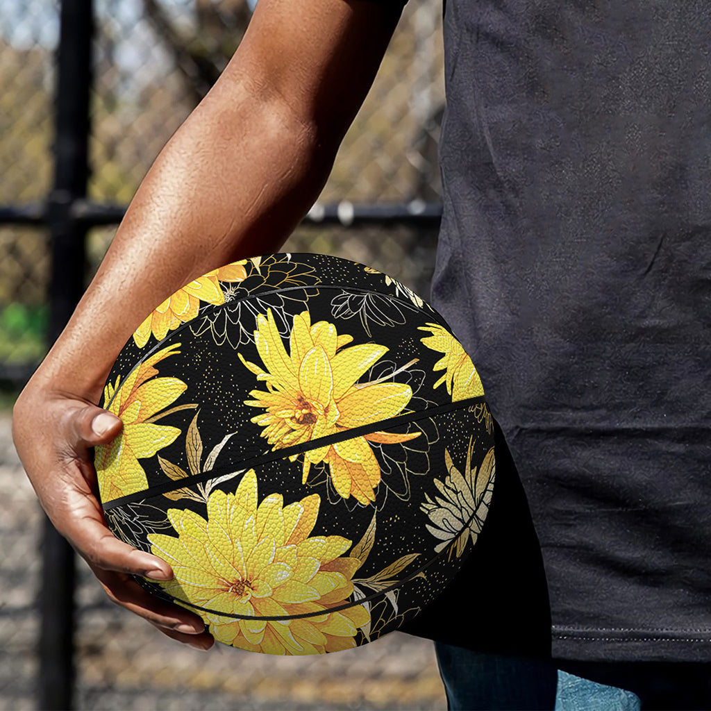 Gold And Yellow Floral Print Basketball